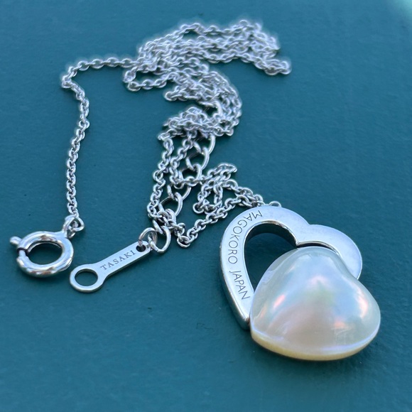 Sterling Silver Japan designer TaSaki mabe pearl Heart...